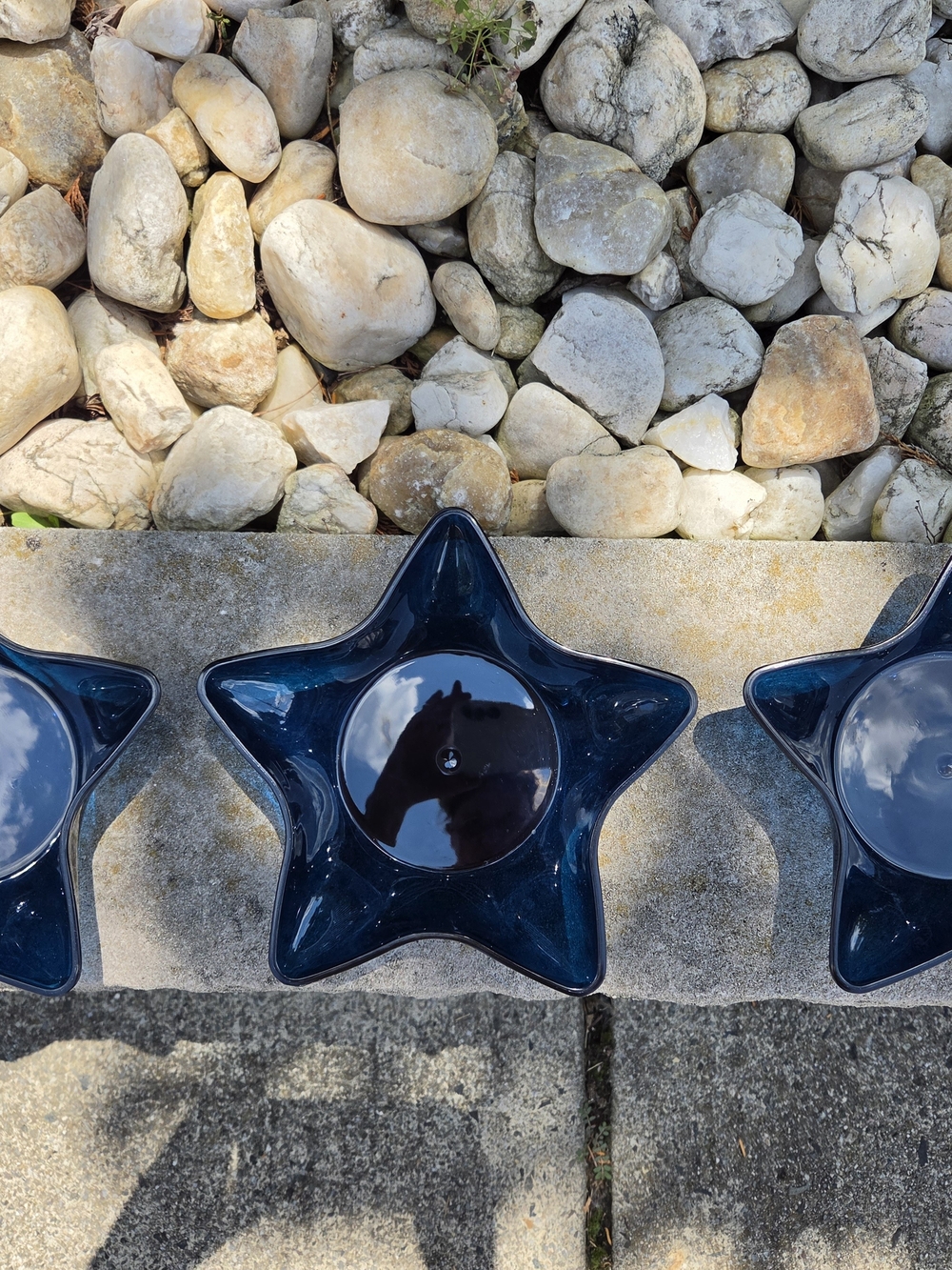 8” Blue Star-Shaped Acrylic Serving Bowl